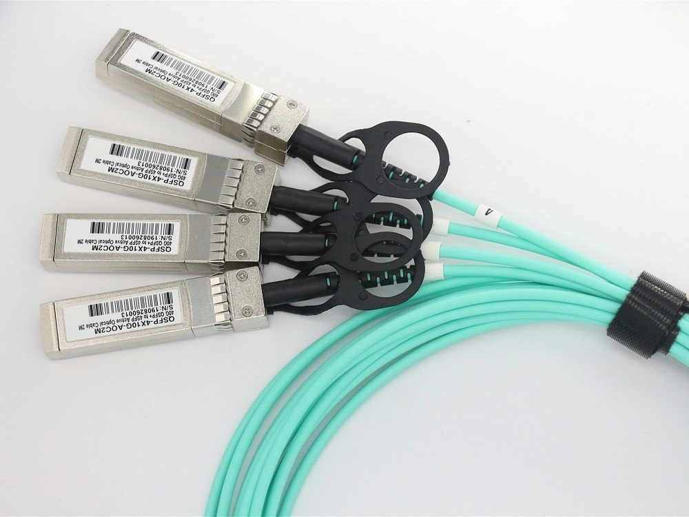 Qsfp-40g-Sm-Sr 4*10g SFP Aoc 40g MPO Finisher SFP Patch Cord Qsfp-4X10g-Aoc5m Modules 40g Qsfp Aoc Cables