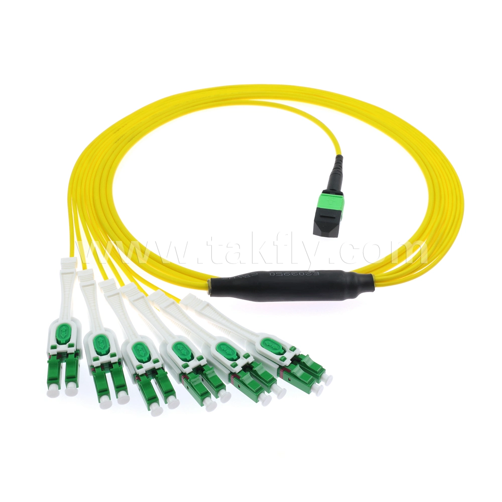 Low Insert Loss Elite Type 12 Fiber Singlemode MPO to LC Bunch Cable