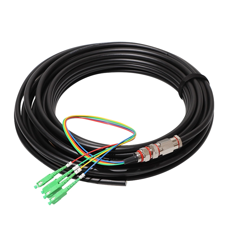 Optic Fiber Pre-Terminated Waterproof Pigtail Cable, 4 Core Waterproof Fiber Pigtail