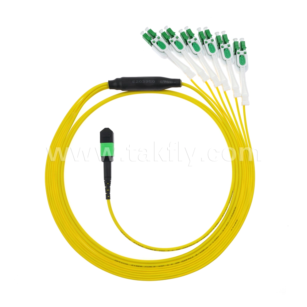 Low Insert Loss Elite Type 12 Fiber Singlemode MPO to LC Bunch Cable