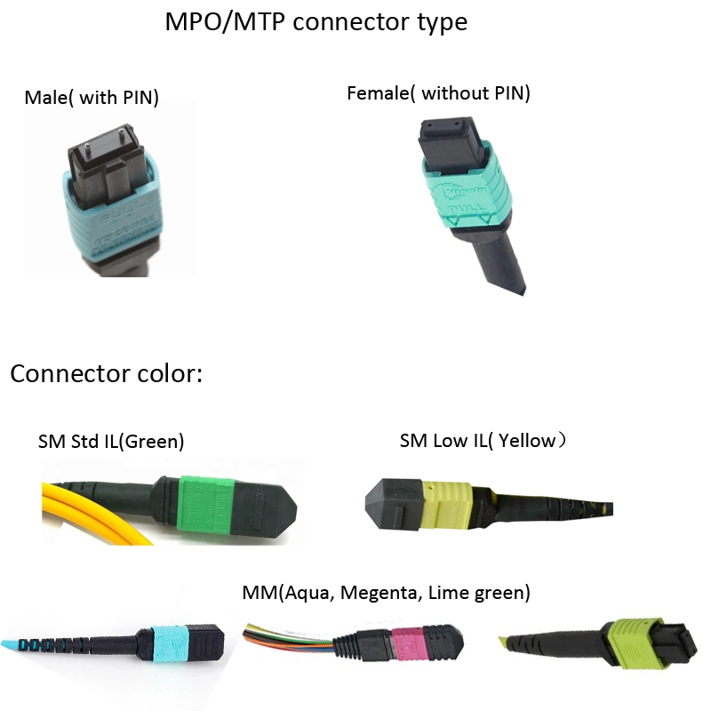 Single Mode Elite Fiber Patchcord MPO Jumper Ofnp Ofnr Trunk Optical Fiber Cable