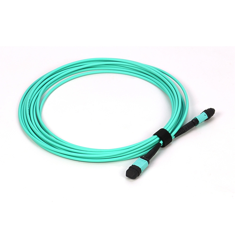 PVC/LSZH Yellow MPO Female to Female Single Mode Fiber Optic Cable Network