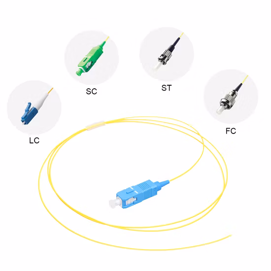 0.9mm G657A1 Sm Sx Fiber Optic Pigtail 1m Sc Pigtail Singlemode Fiber Sc/Upc Pigtail