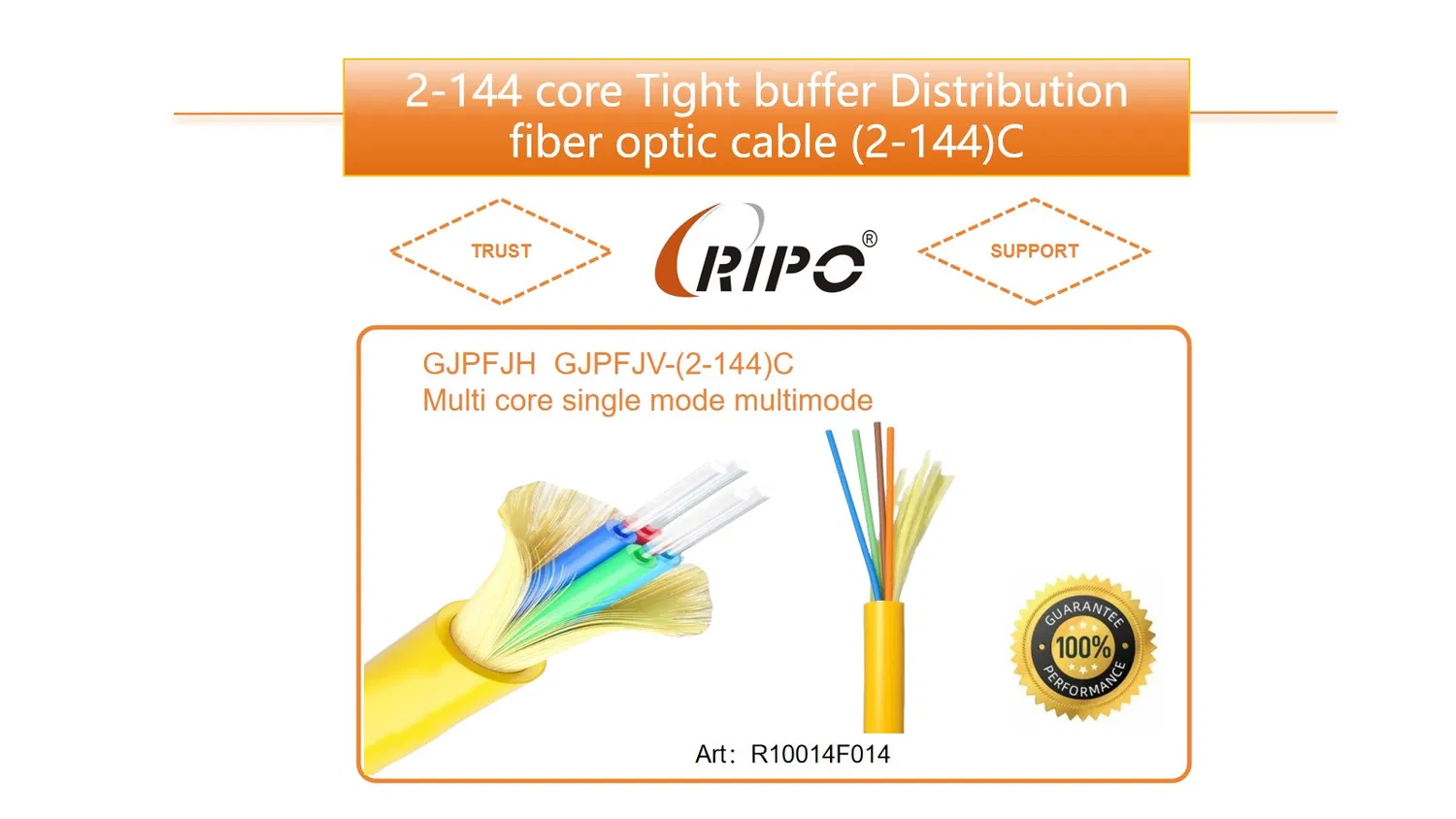 Distribution Tight Buffer Fiber Optic Cable (GJPFJV)