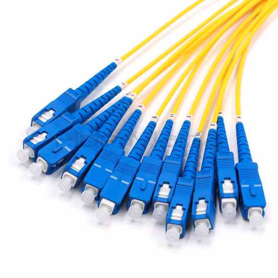 MTP/APC Female to 12 SC/UPC Simplex Fanout Cable 12 Fibers Single Mode 9/125 1M (12 Fiber MTP/APC-SC/UPC Breakout Cable)